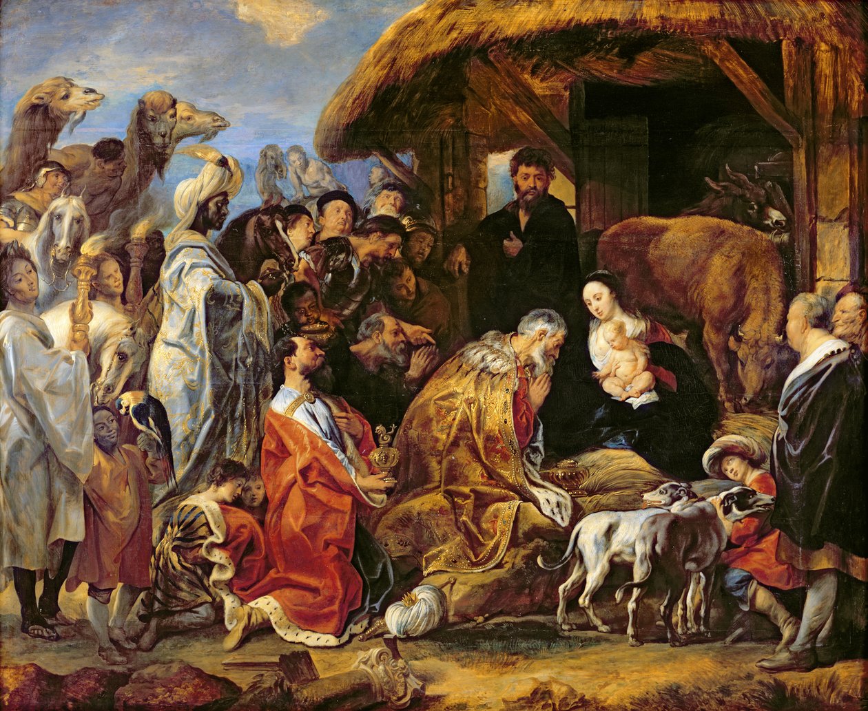 Tillbedjan av Magi av Jacob Jordaens