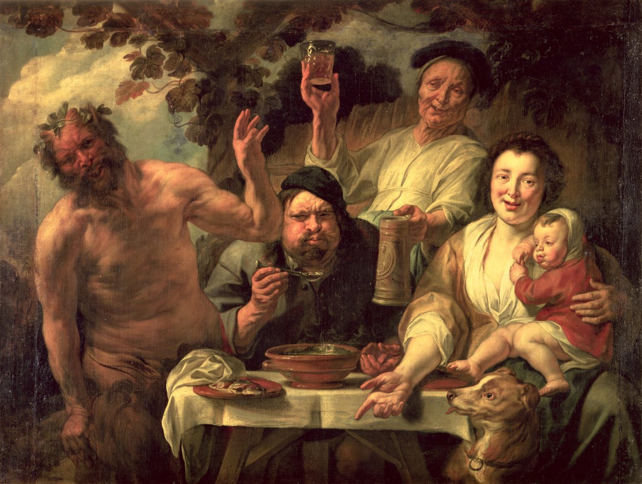 Satyren och bönderna av Jacob Jordaens