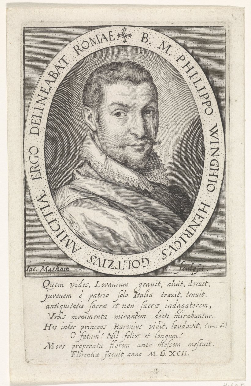 Portrait of Philips van Winghe av Jacob Matham