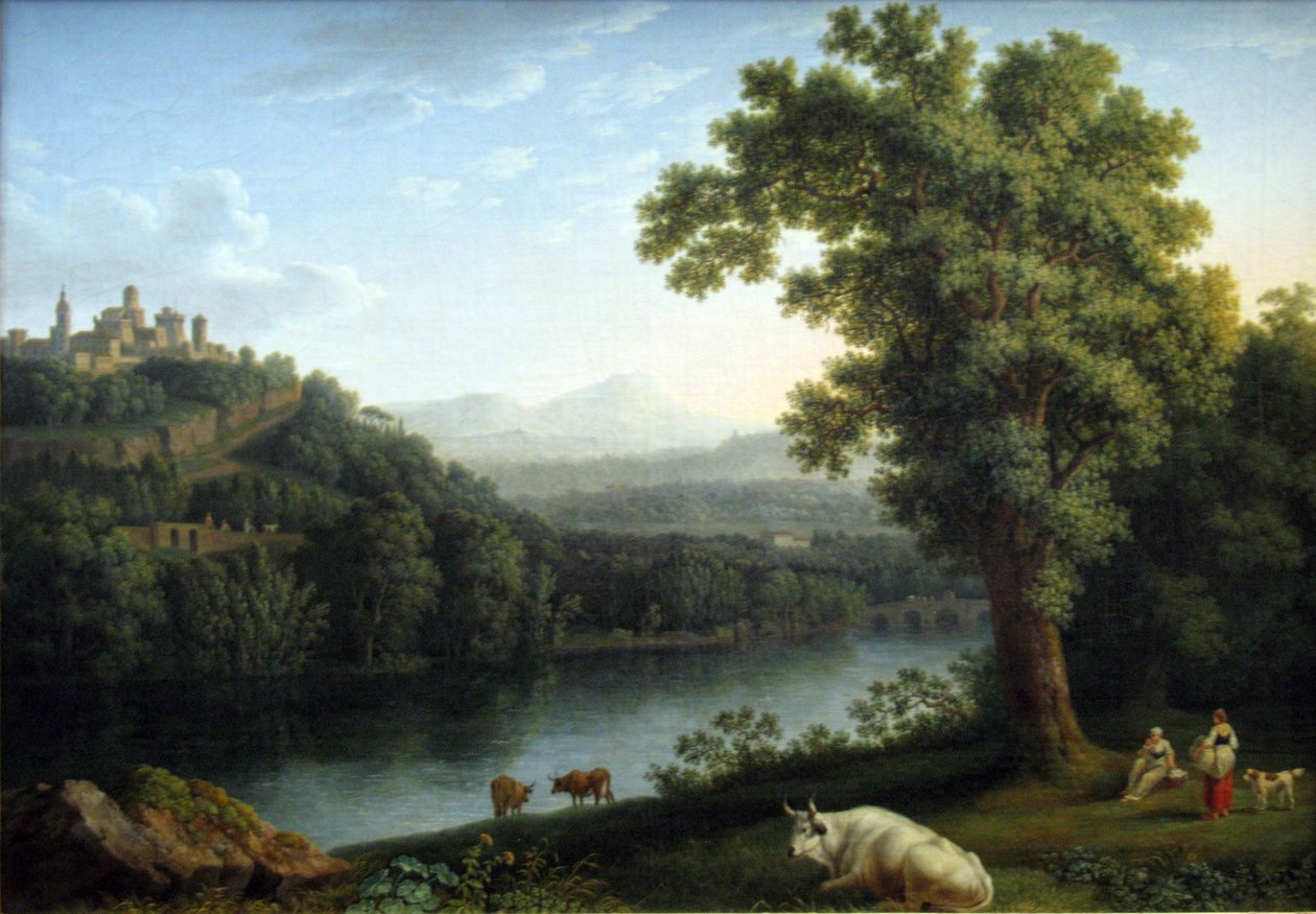 River Landscape av Jacob Philippe Hackert