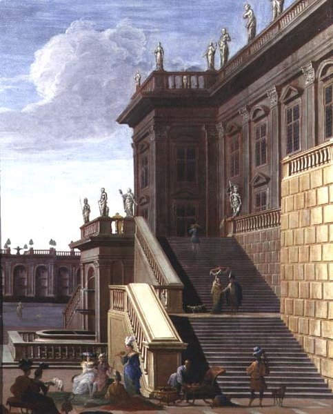 Gården till ett barockpalats av Jacob Balthasar Peeters