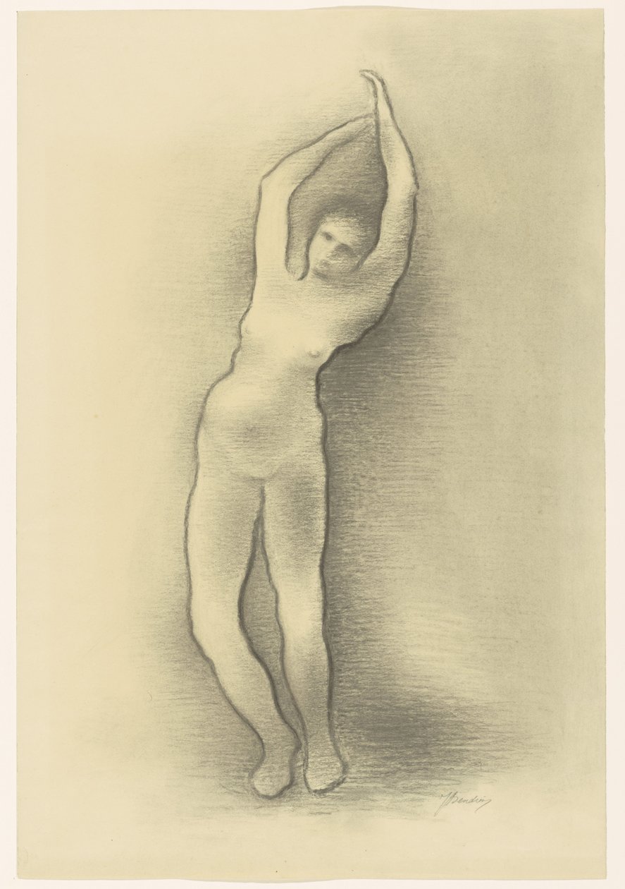 Stående naken kvinna av Jacob Bendien (signed by artist)