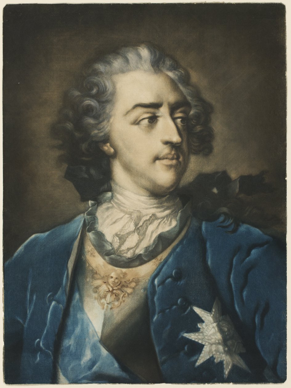 Porträtt av Ludvig XV av Jacob Christoph Le Blon