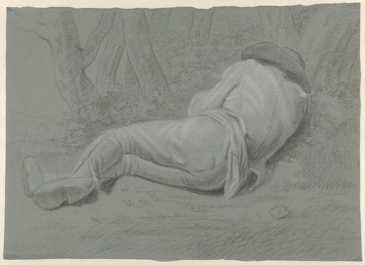 Man liggande under träd av Jacob Ernst Marcus (attributed to)