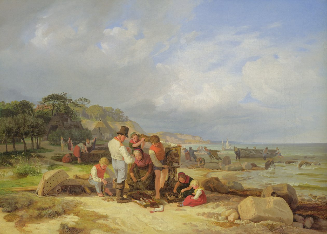 Fiskare i Probstei, 1835 (olja på duk) av Jacob Gensler