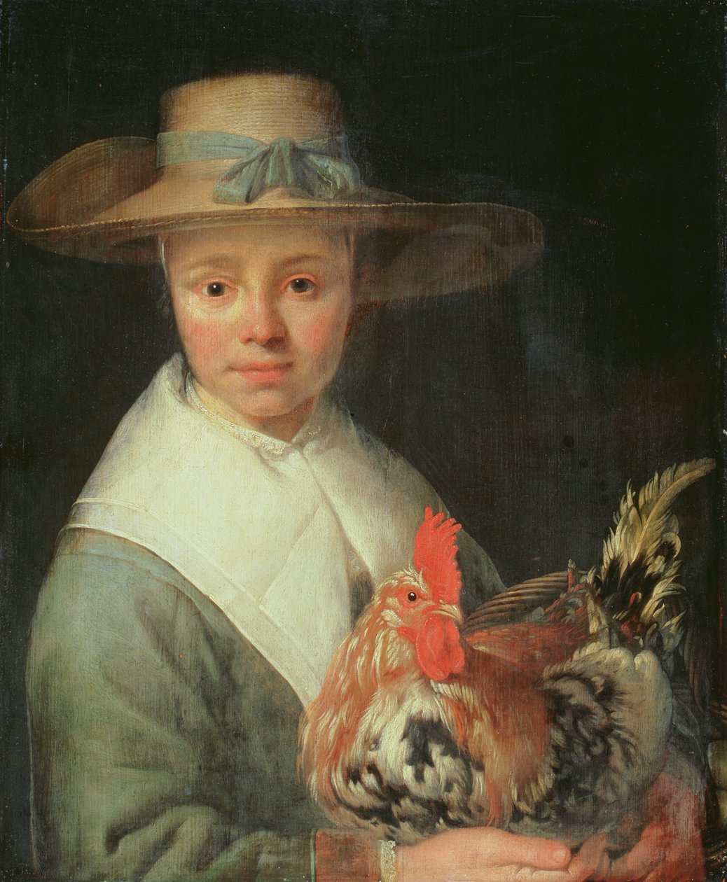 Flicka med en tupp av Jacob Gerritsz Cuyp