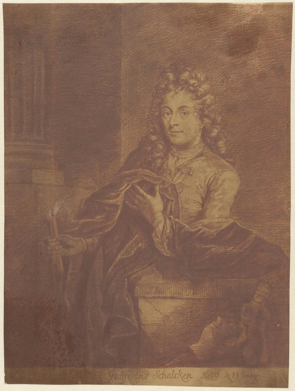 Porträtt av Godfried Schalcken av Jacob Houbraken