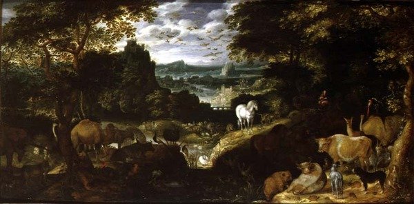 Orpheus Charming the Animals, 1601 (panel) av Jacob I Savery