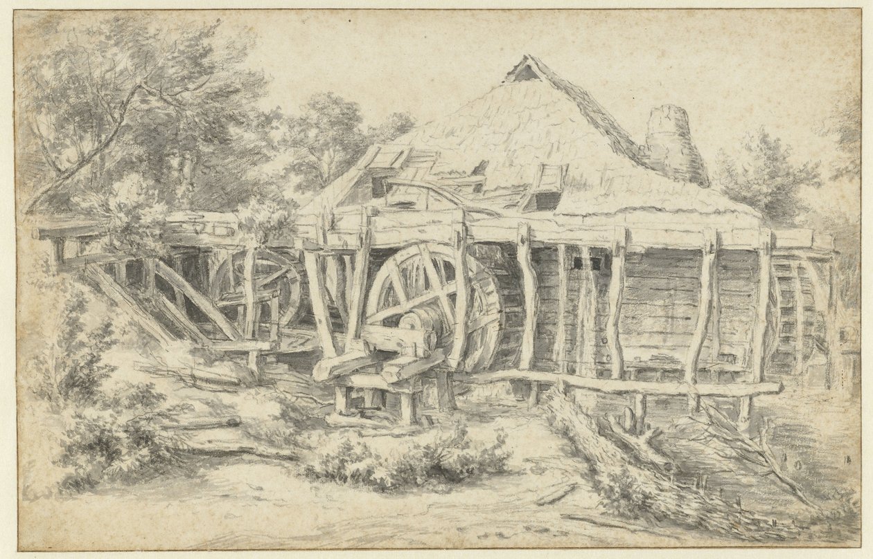 Vy över en vattenkvarn av Jacob van Ruisdael