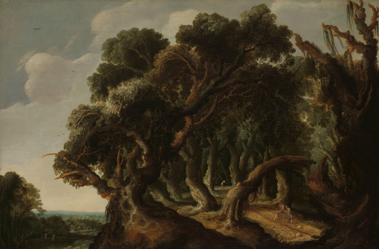 Skogbevuxen landskap Landskap av Jacob Jacobsz van Geel (signed by artist)