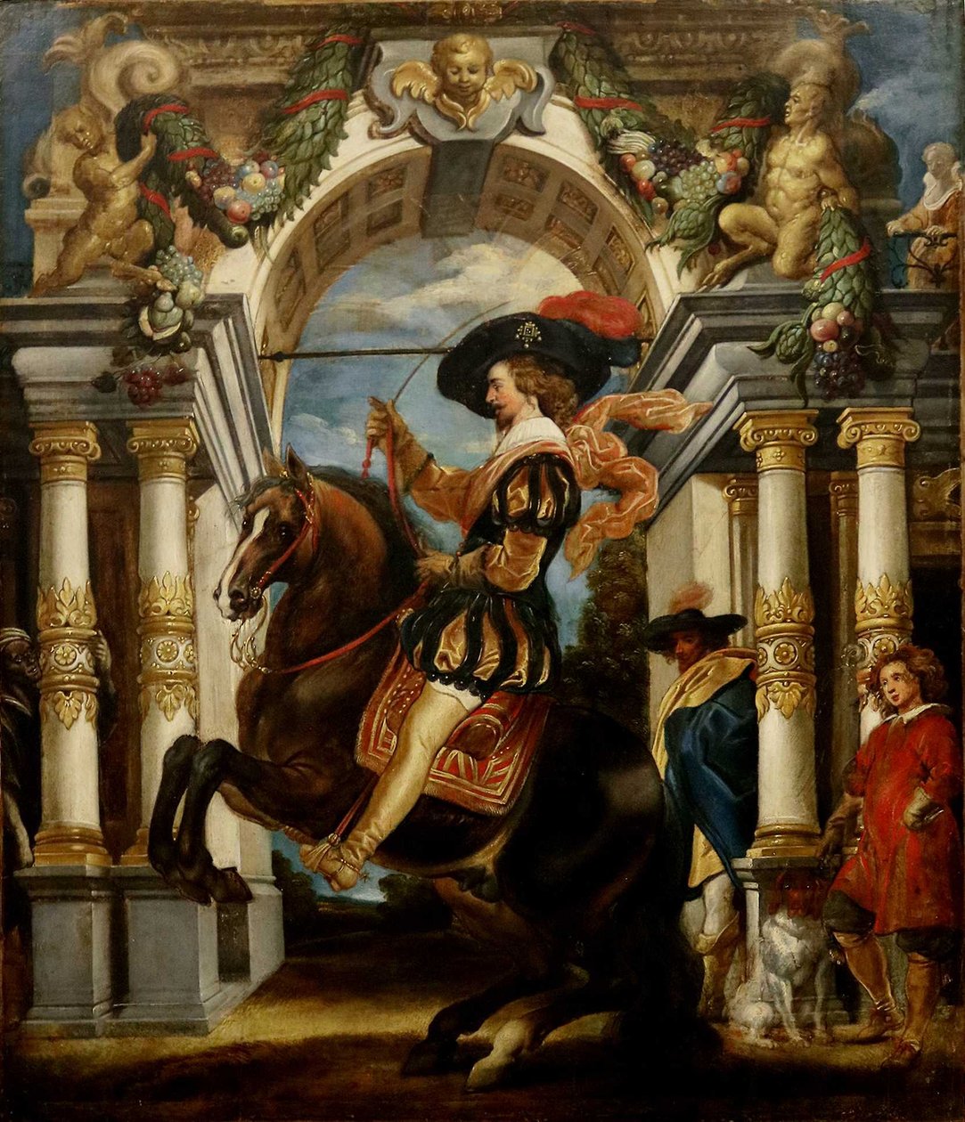 En kavaljer som utför levaden av Jacob Jordaens