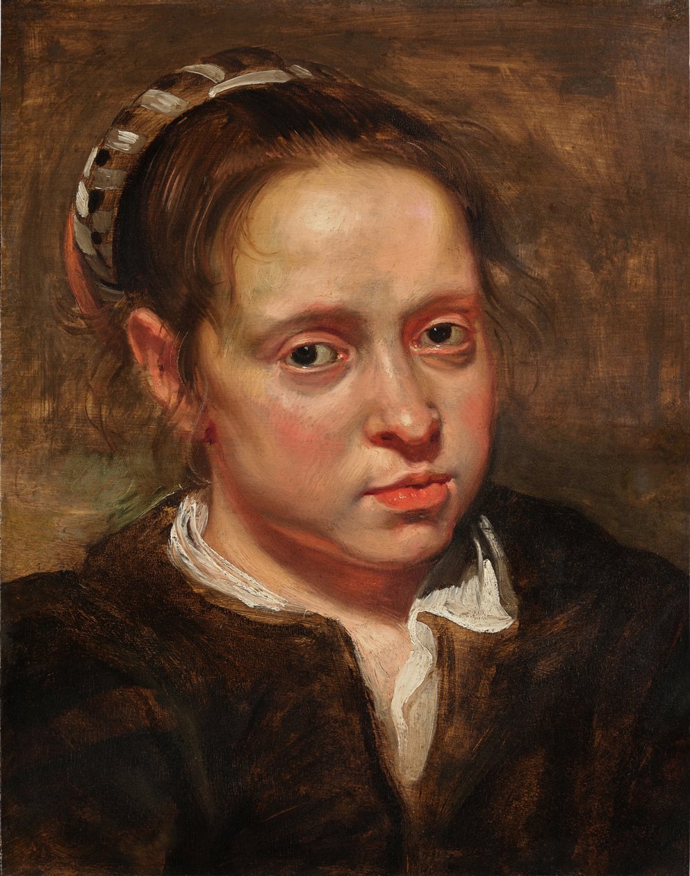 Huvudstudie av en ung kvinna av Jacob Jordaens