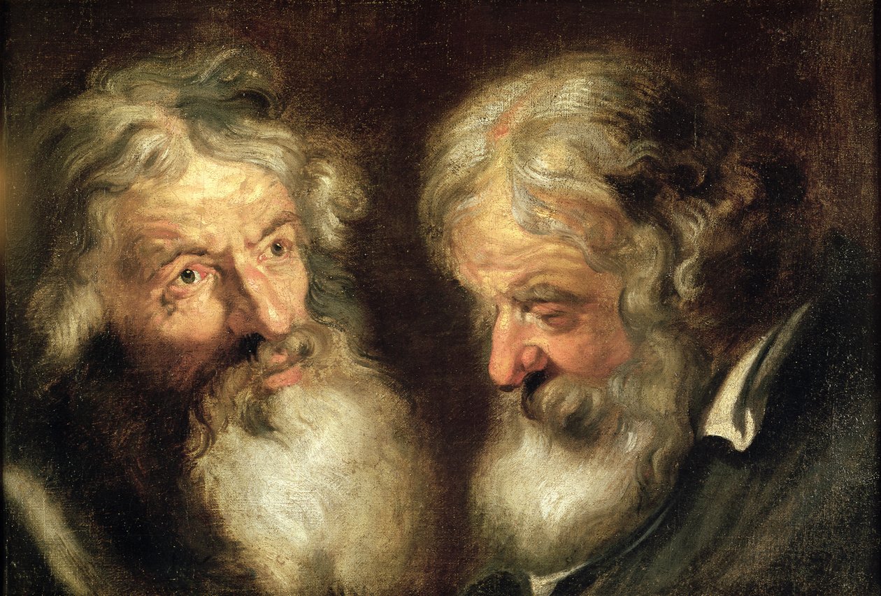 Heads of Two Old Men av Jacob Jordaens