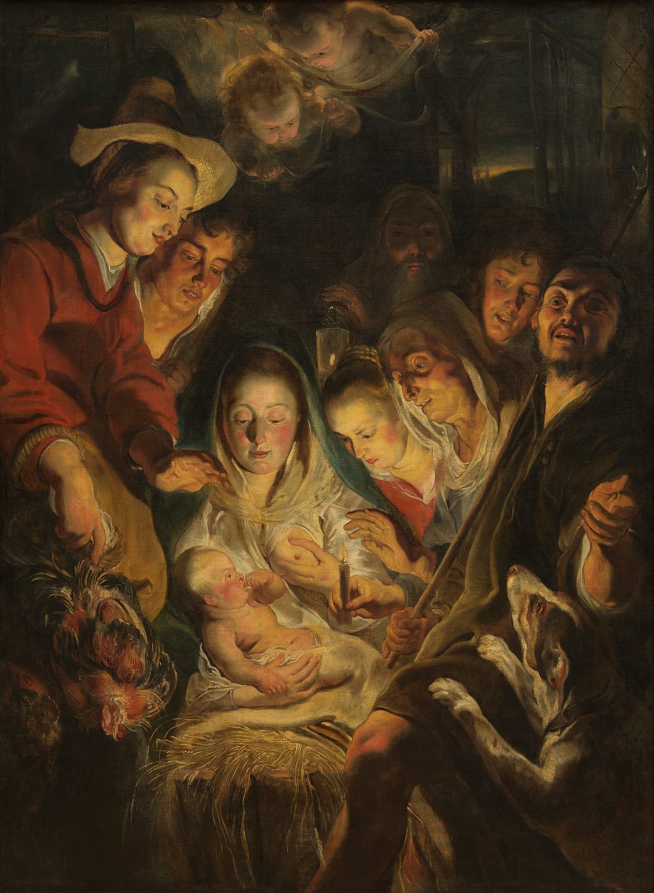 Tillbedjan av herdarna av Jacob Jordaens