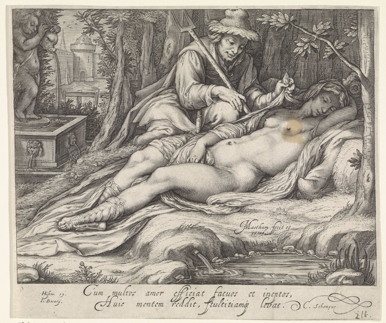 Cimone i Iphigenia av Jacob Matham