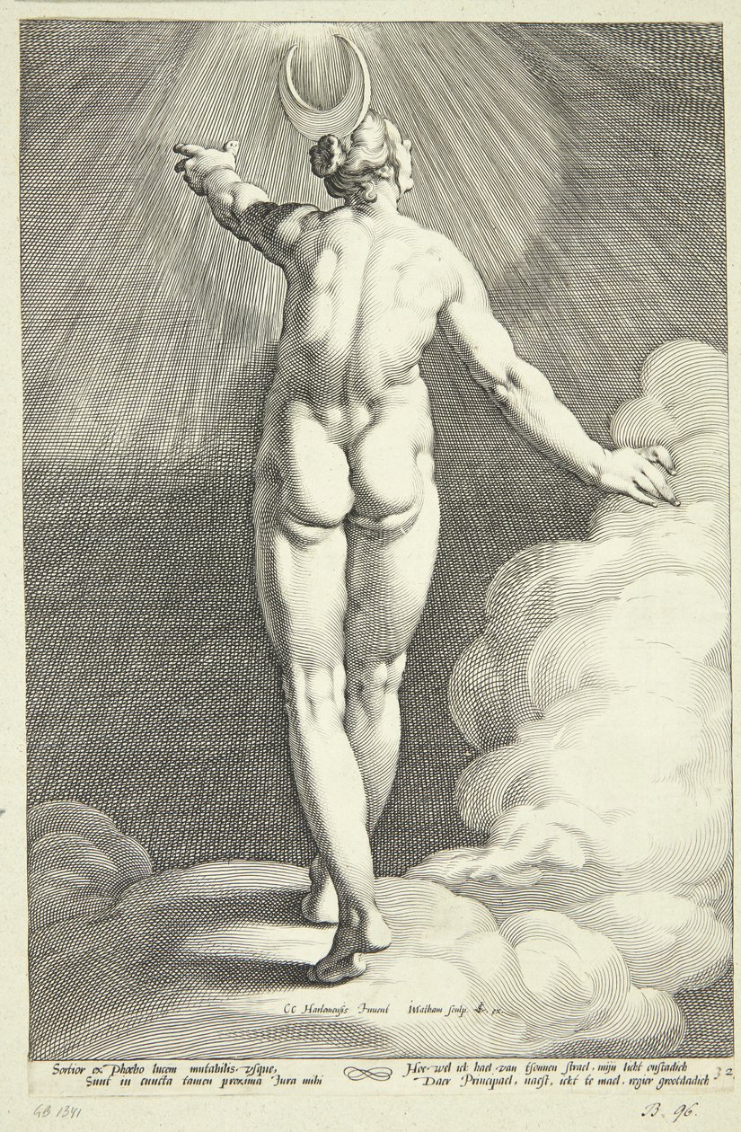 Diana som Luna av Jacob Matham