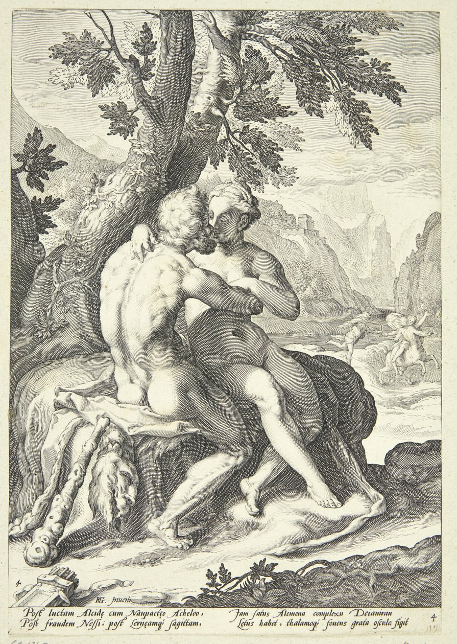 Hercules och Dejanira av Jacob Matham