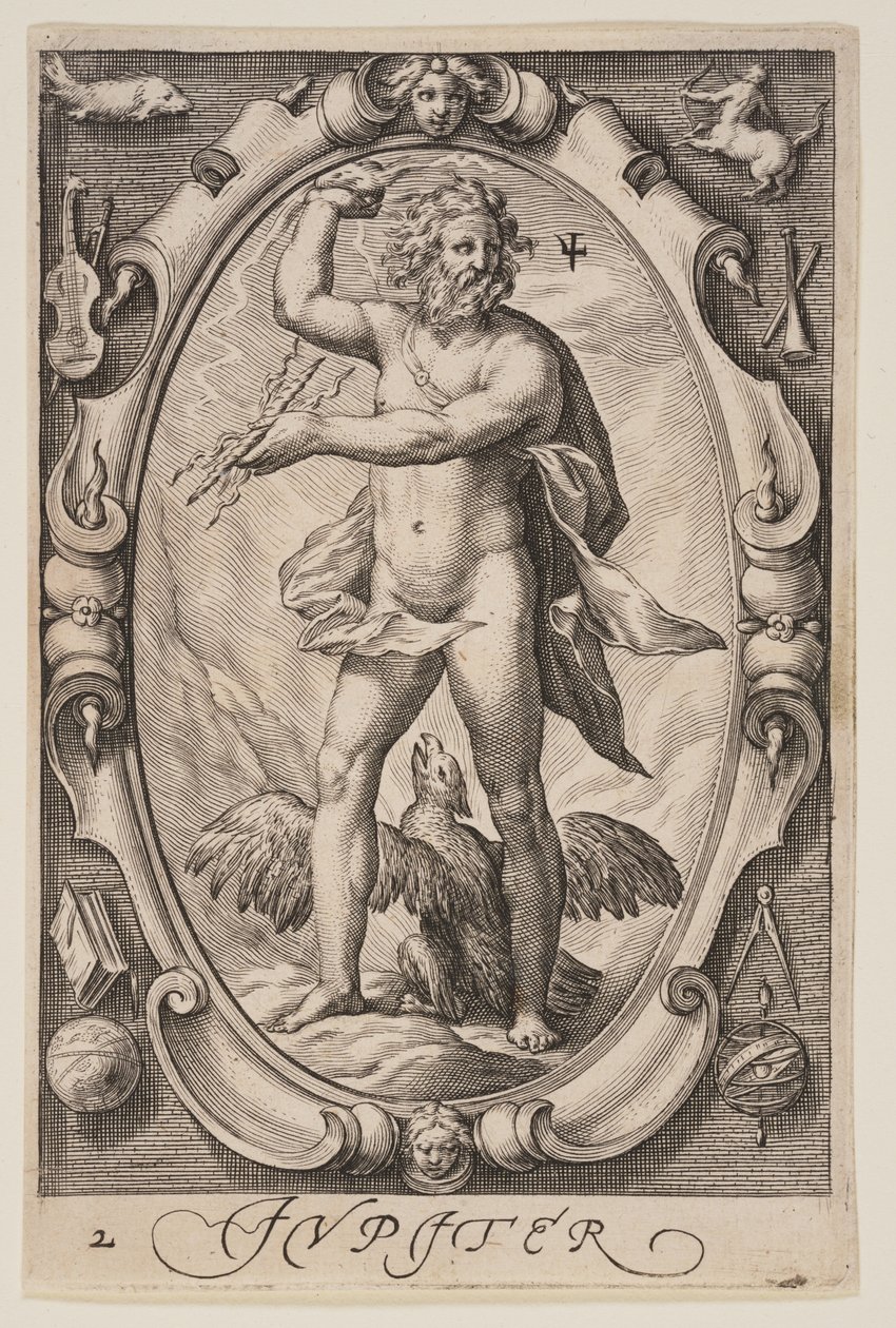 Jupiter, från De sju planeterna av Jacob Matham