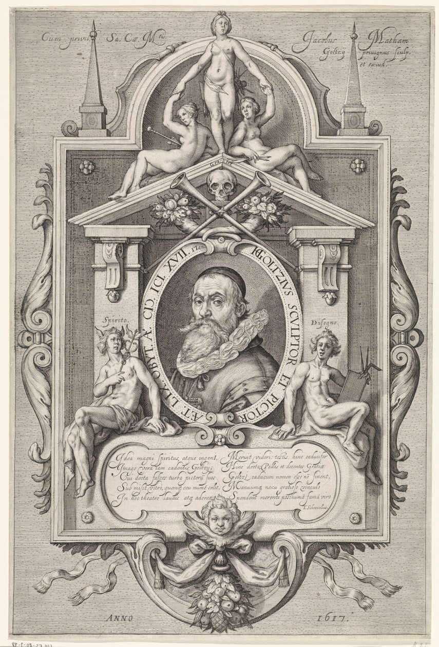 Porträtt av Hendrick Goltzius av Jacob Matham
