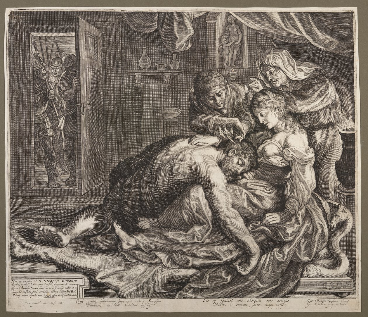 Samson och Delila av Jacob Matham