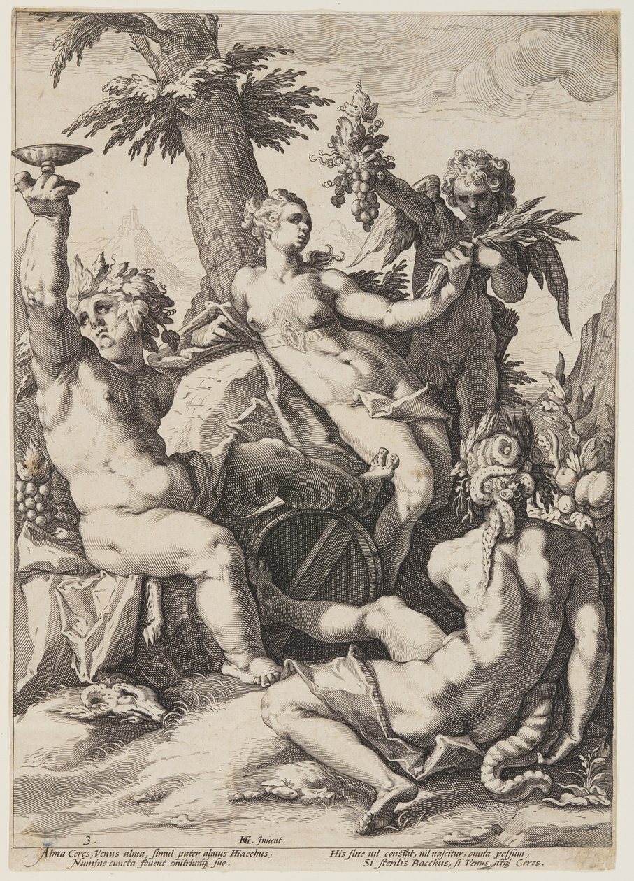 Venus, Bacchus och Ceres av Jacob Matham