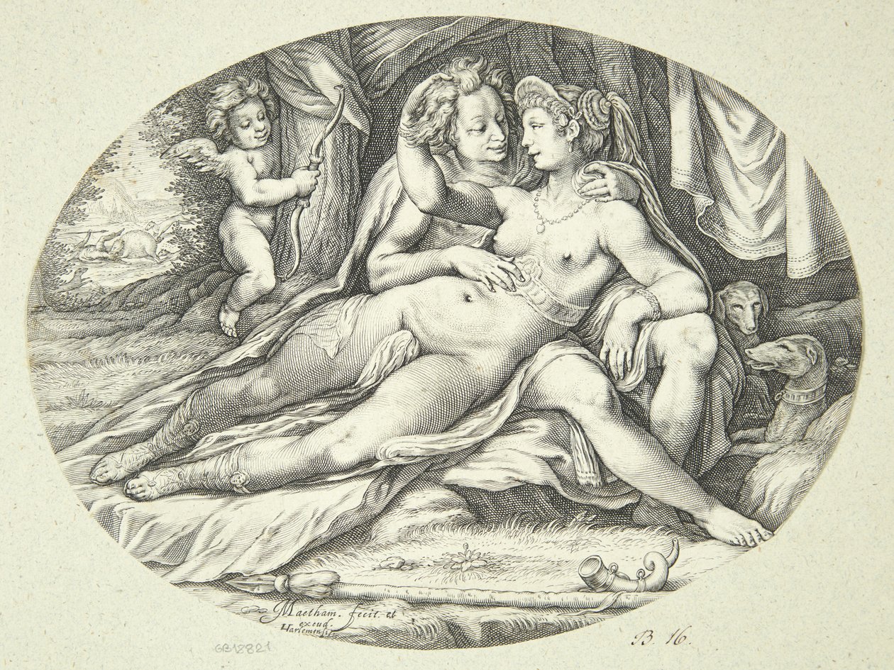 Venus och Adonis av Jacob Matham