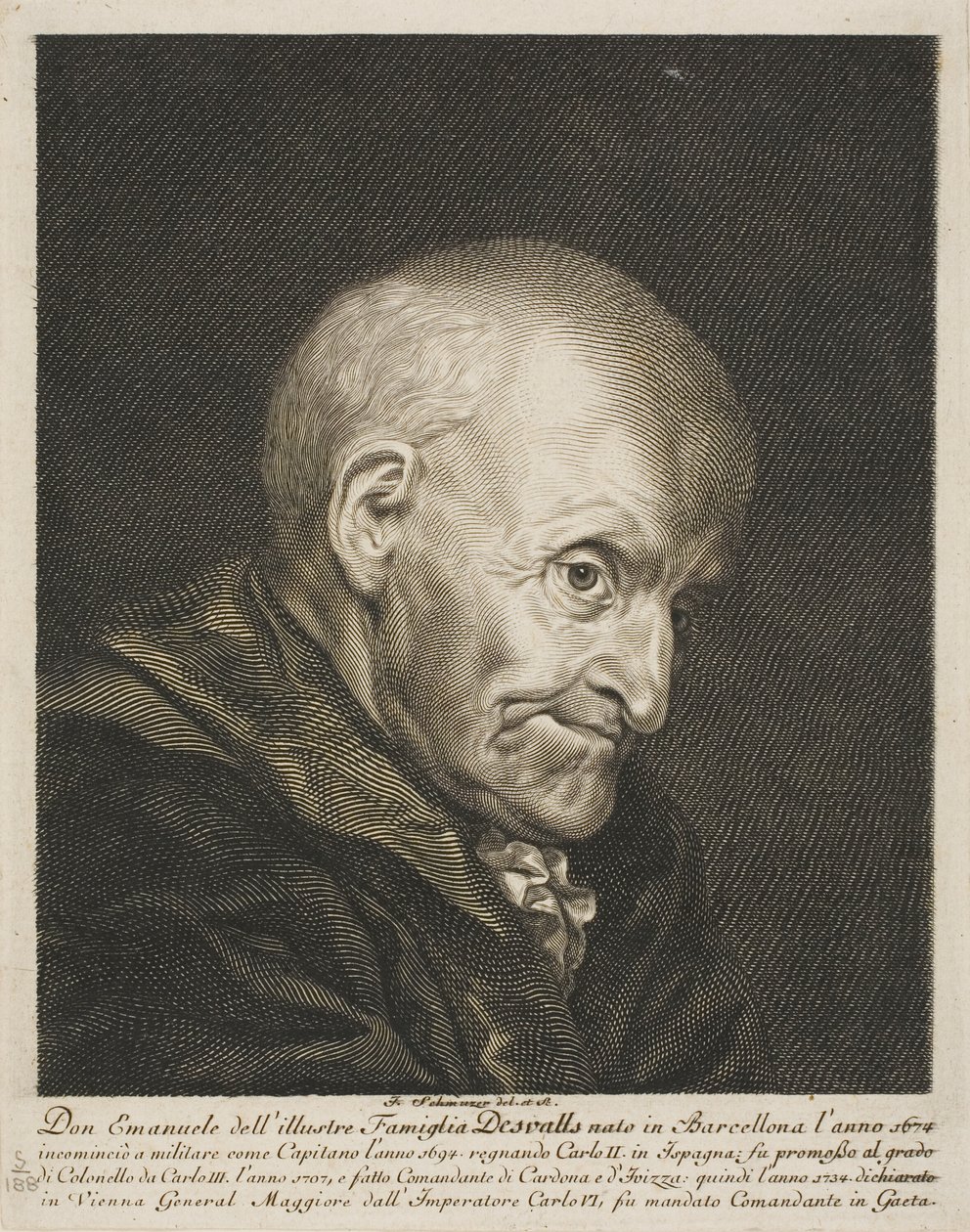 Porträtt av Don Emanuel Desvalls av Jacob Matthias Schmutzer
