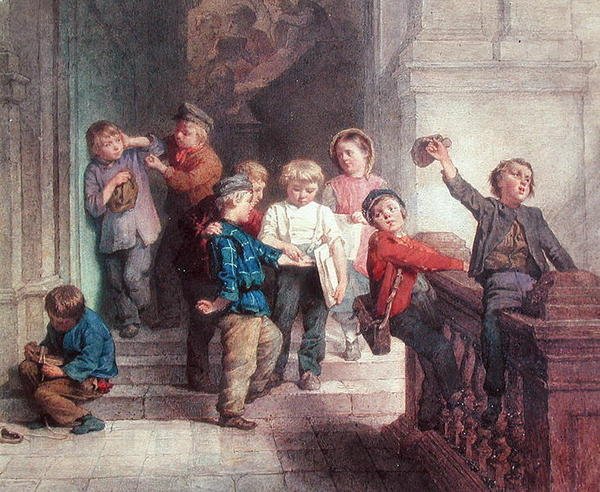 Leker utanför skolrummet av Jacob Spoel