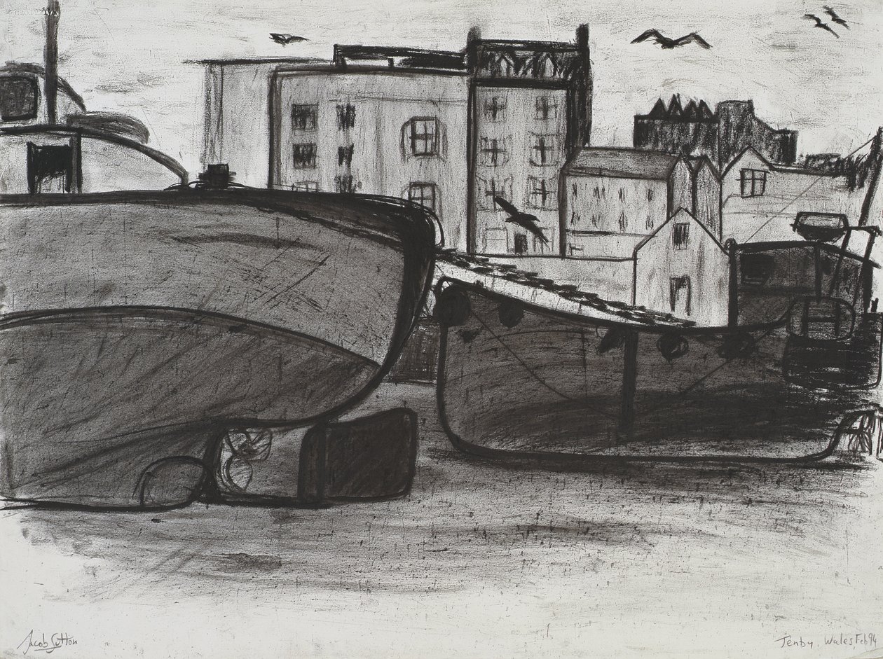 Tenby, 1994 (kol på papper) av Jacob Sutton