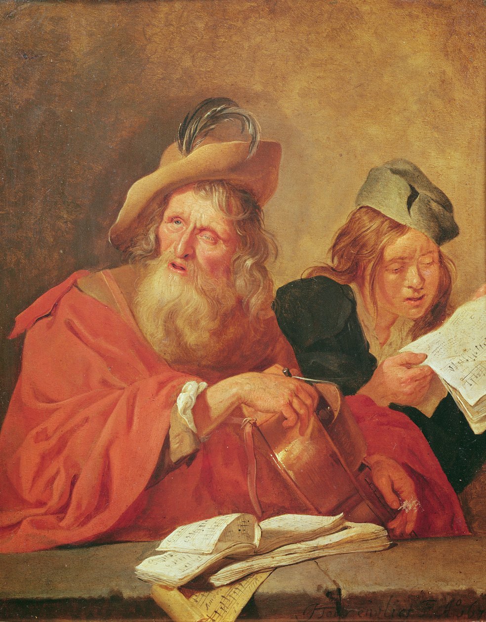 Hurdy-Gurdy-spelaren, 1678 av Jacob Toorenvliet