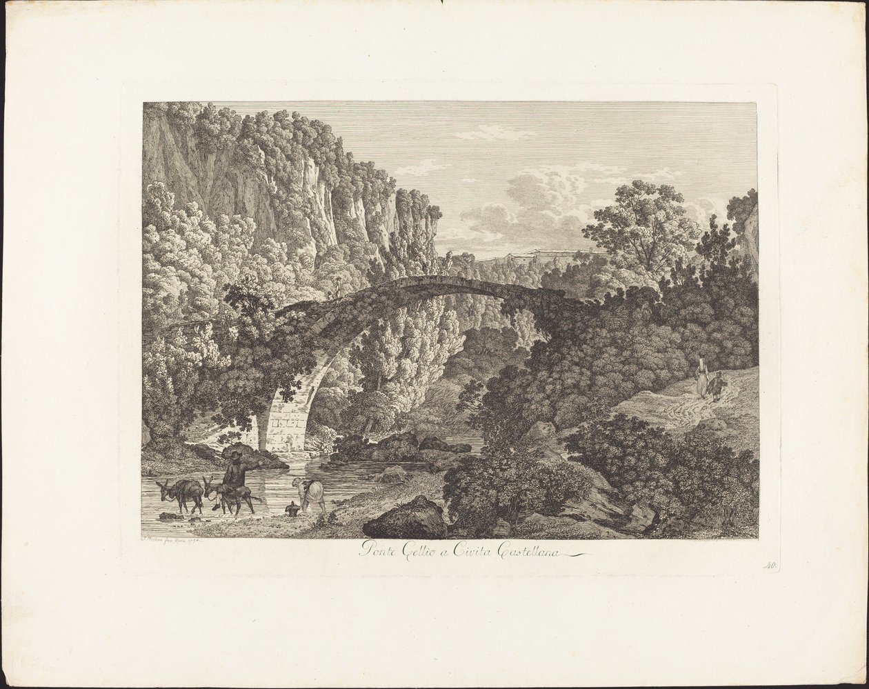 Celio-bron i Cività Castellana av Jacob Wilhelm Mechau