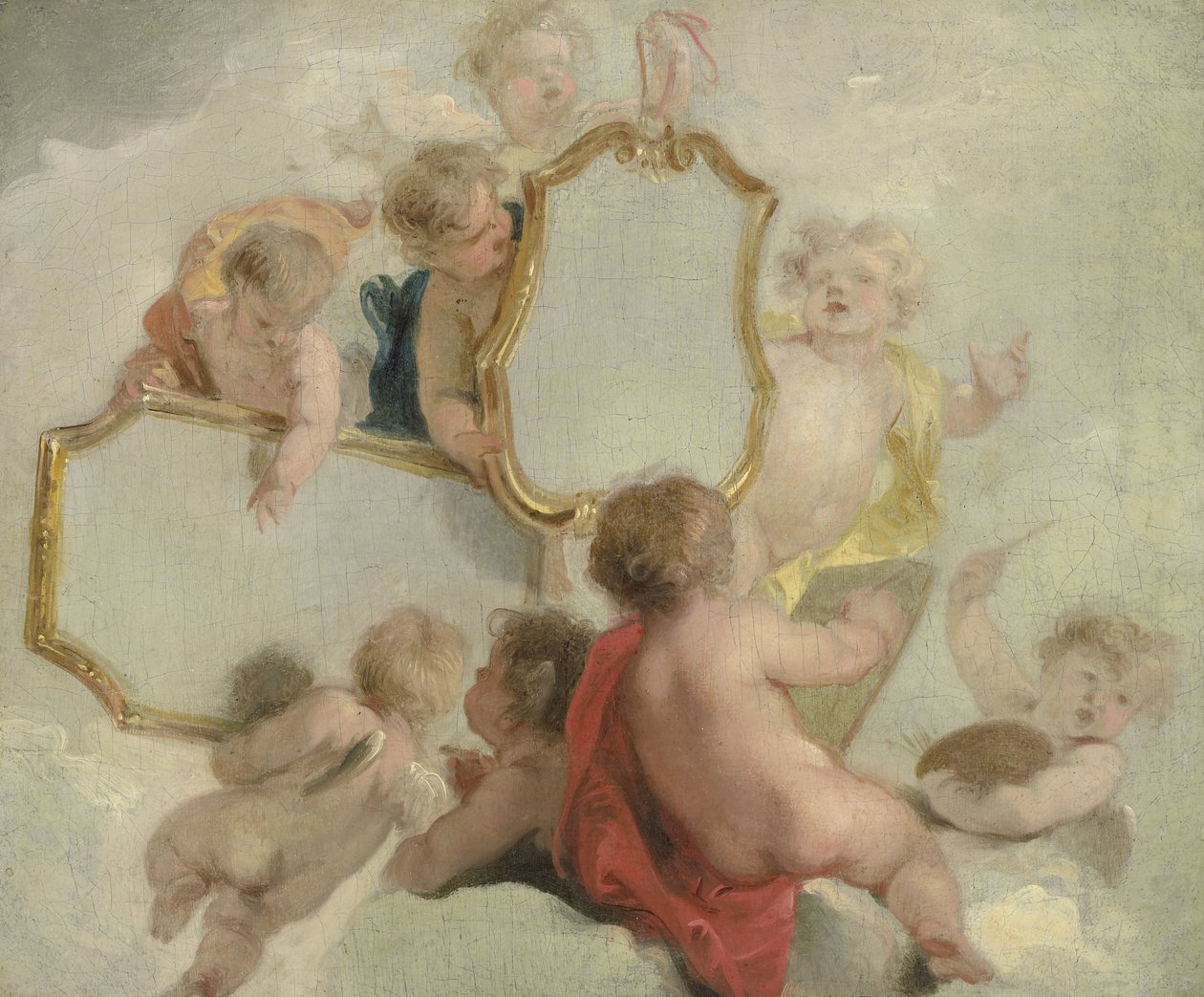 Putti med speglar av Jacob de Wit