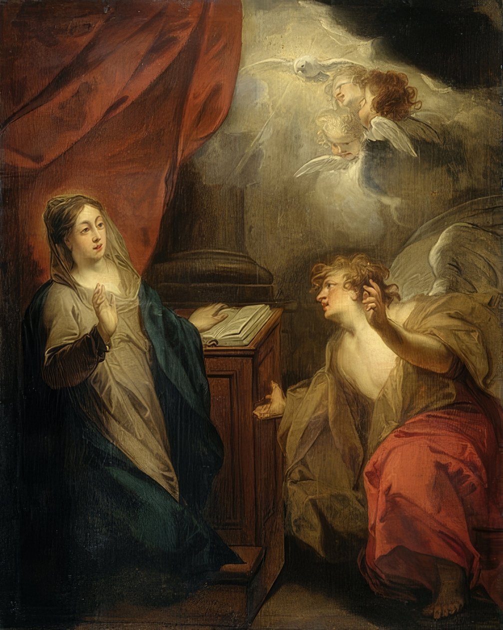 Bebådelse till Maria. 1723 av Jacob de Wit