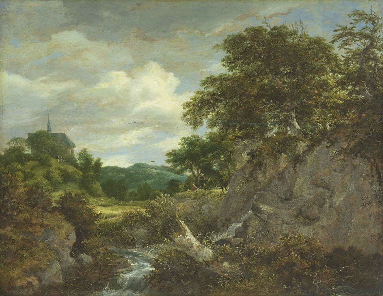 Kyrkan på kullen av Jacob van Ruisdael
