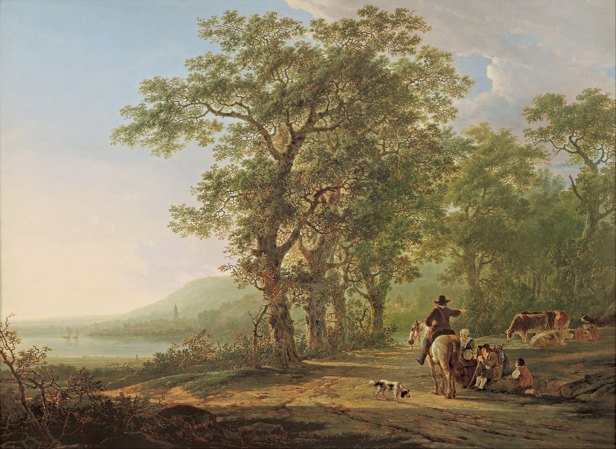 Figurer i ett skogslandskap av Jacob van Strij