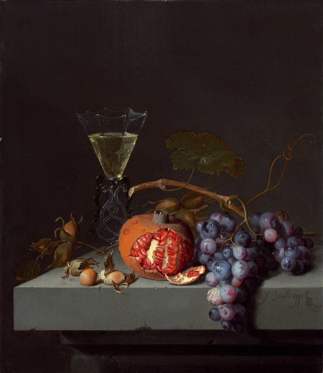 Stilleben med frukt, 1675. av Jacob van Walscapelle