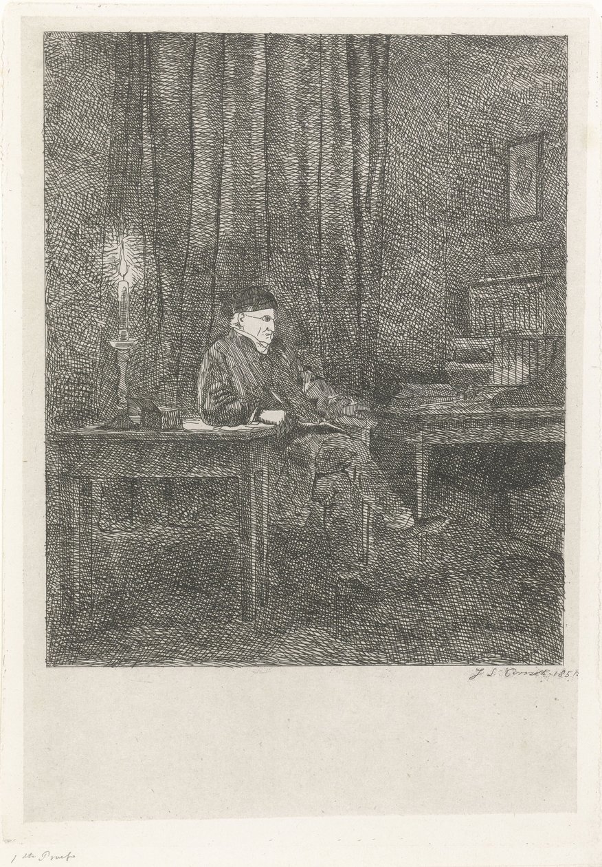 Porträtt av David Pièrre Giottino Humbert de Superville av Jacobus Ludovicus Cornet