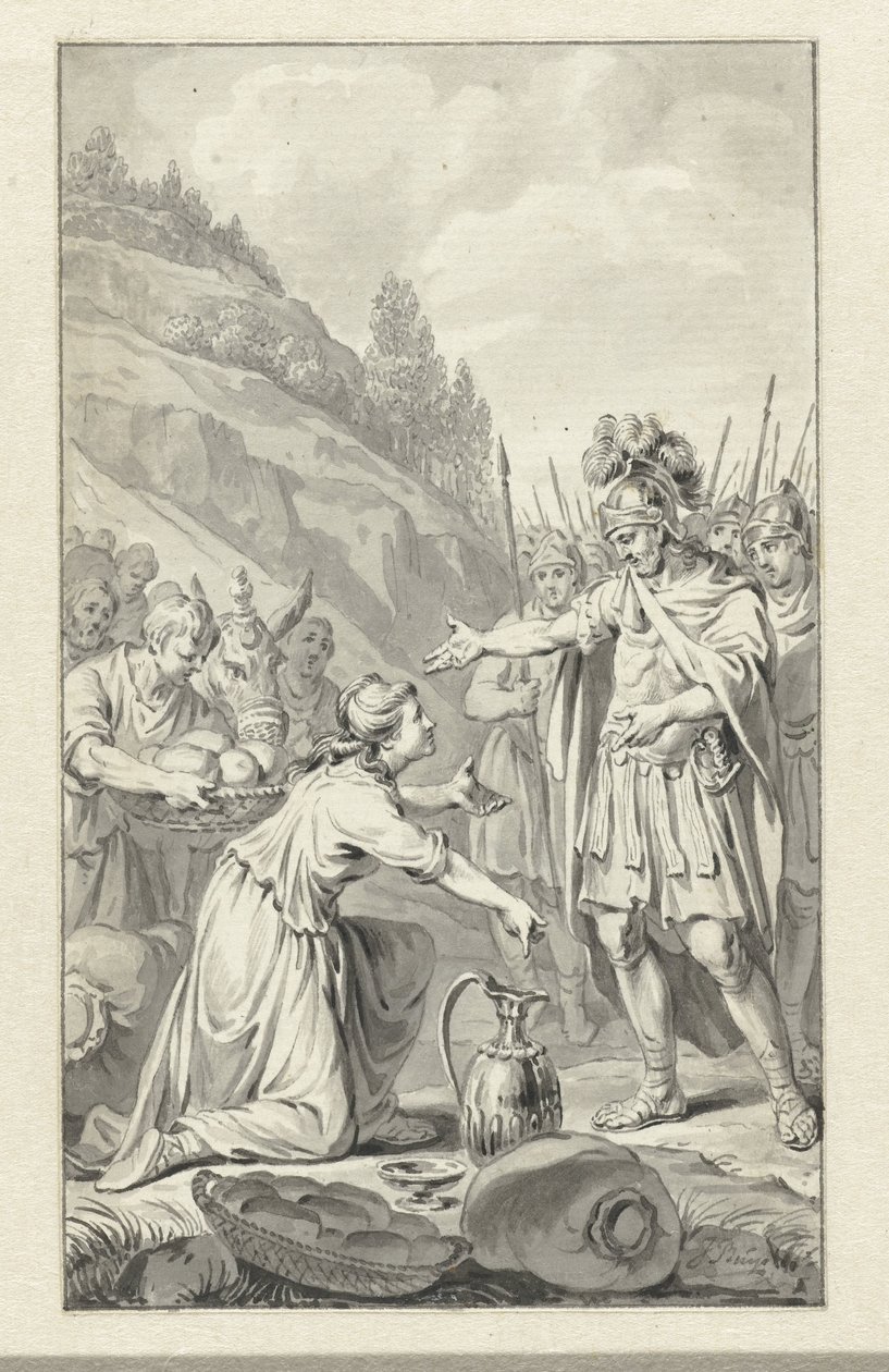 David i Abigail av Jacobus Buys