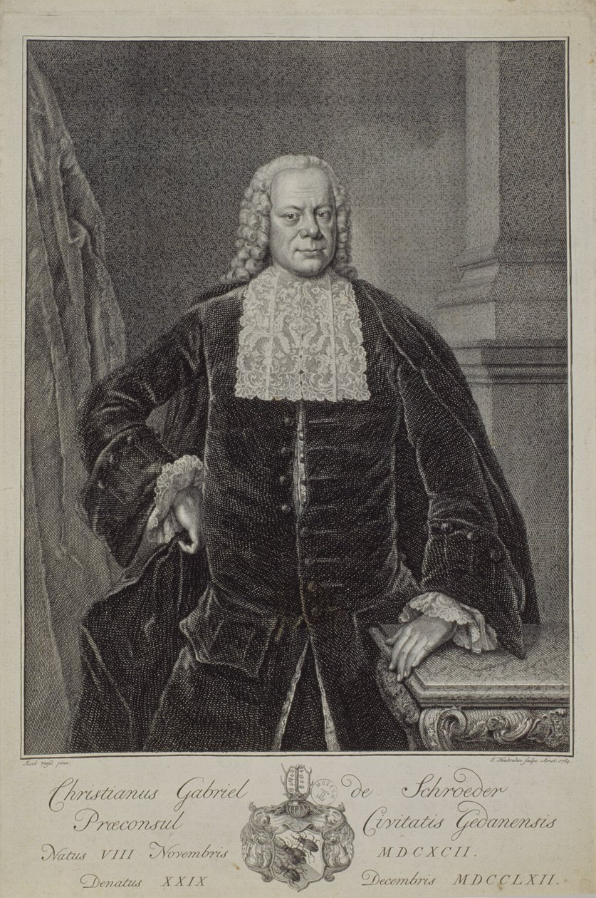 Christian Gabriel Schröder, 1764 av Jacobus Houbraken