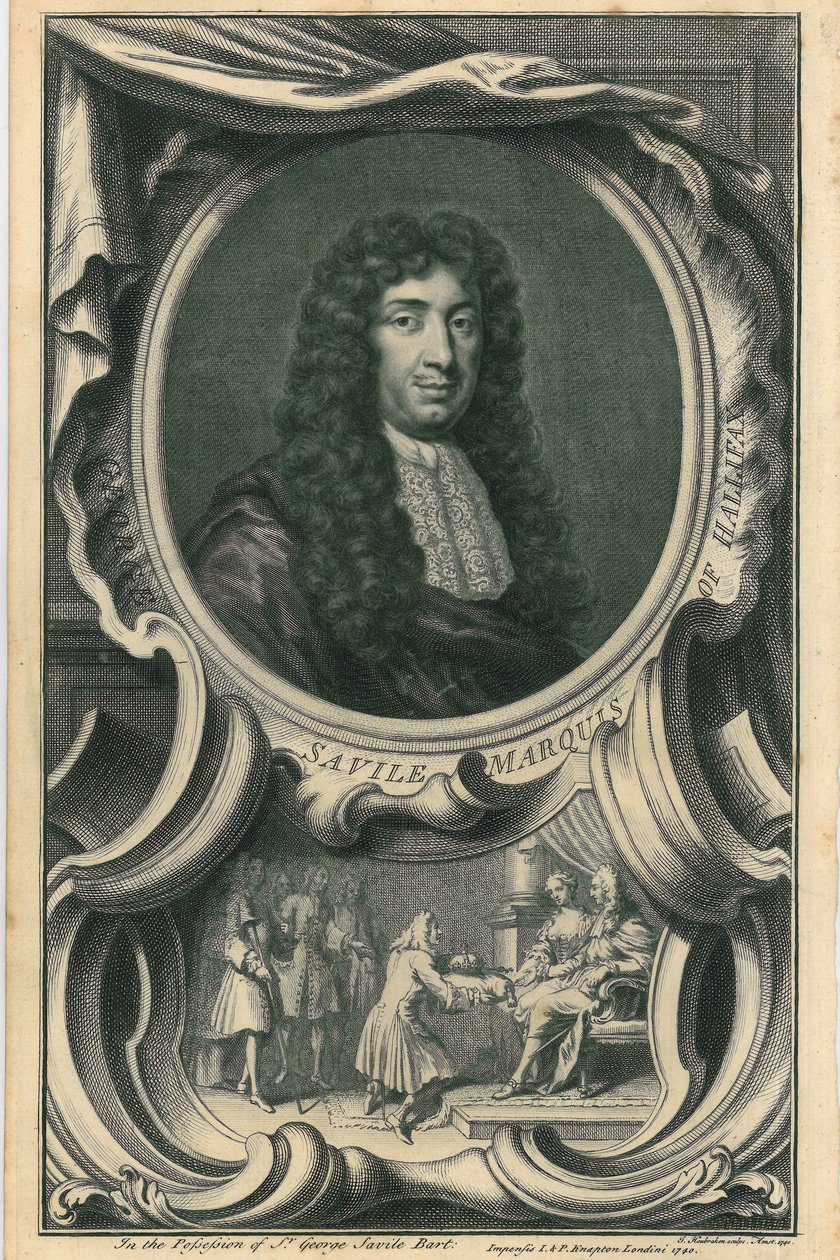 George Savile, markis av Halifax av Jacobus Houbraken