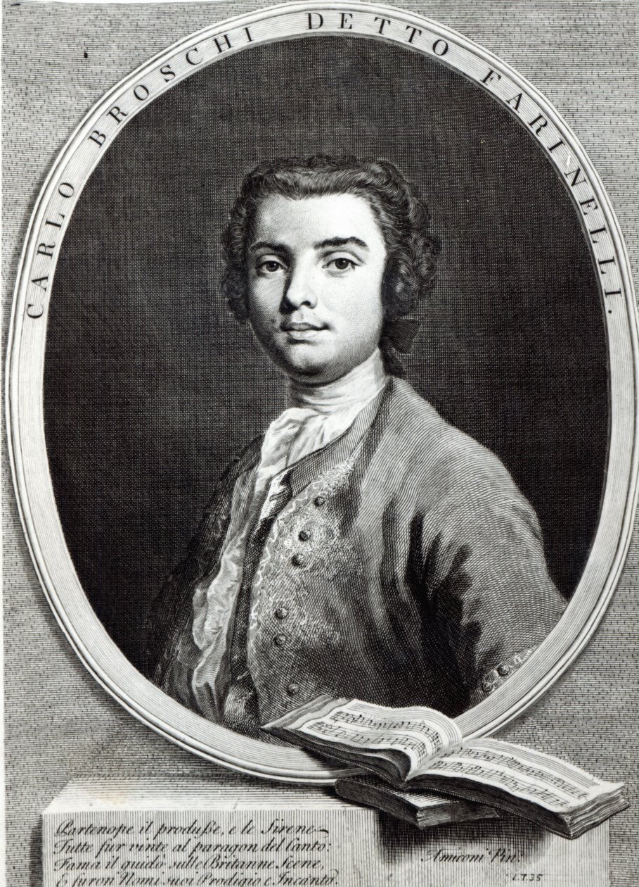 Carlo Broschi, 1735 (linjegravyr) av Jacopo Amigoni