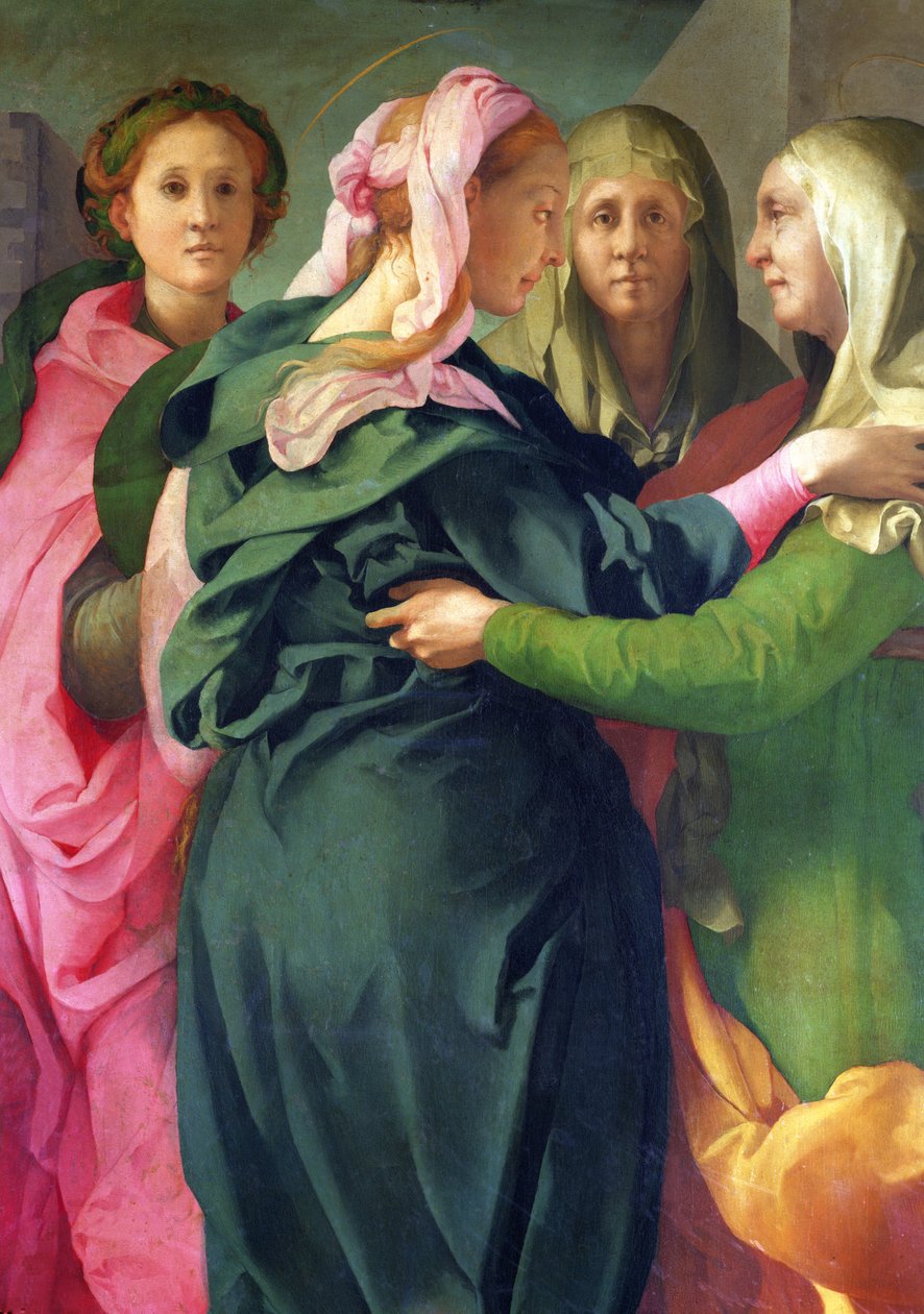 The Visitation, 1528-30 freskdetalj av 60438 av Jacopo Pontormo