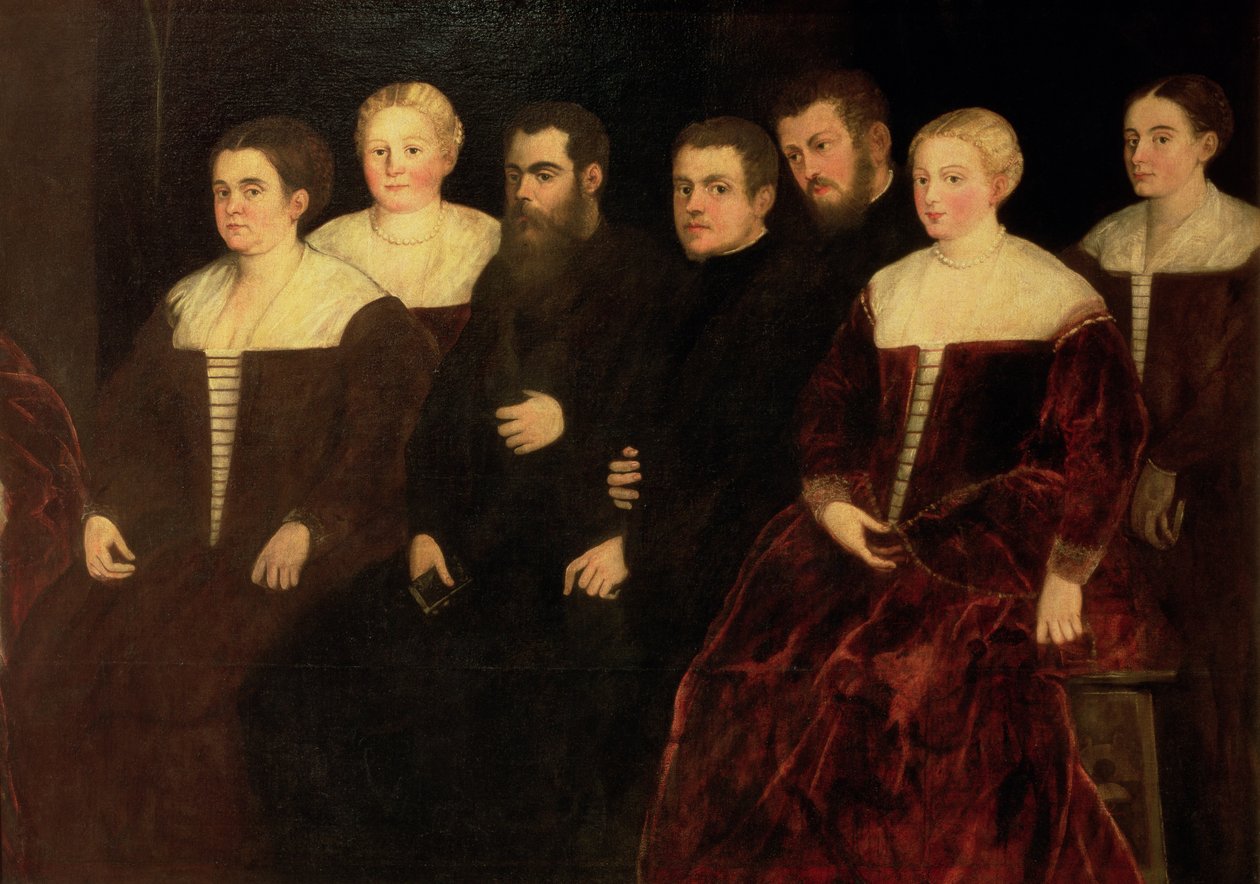00409 Syv medlemmer af Soranzo-familien (se også 70477) swed av Jacopo Robusti Tintoretto