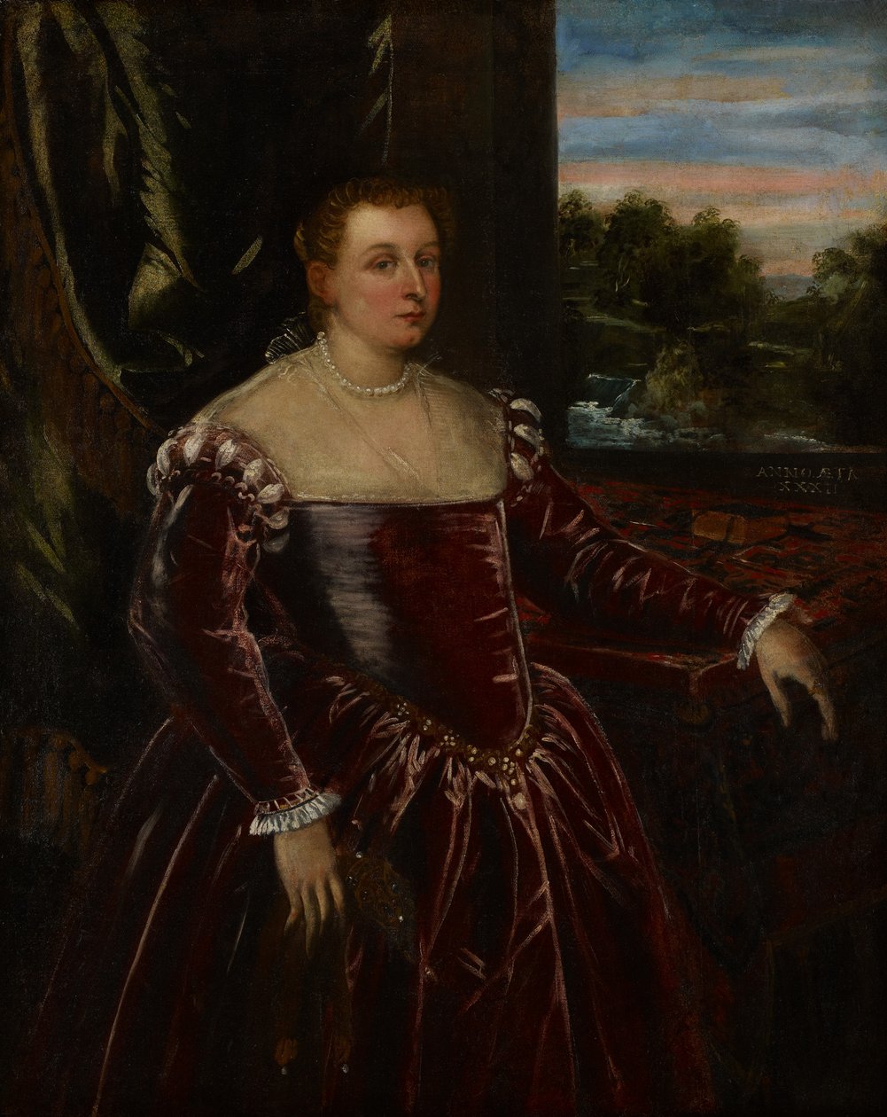 Porträtt av Dogaressa Morosina Morosini, 1570-80 av Jacopo Robusti Tintoretto