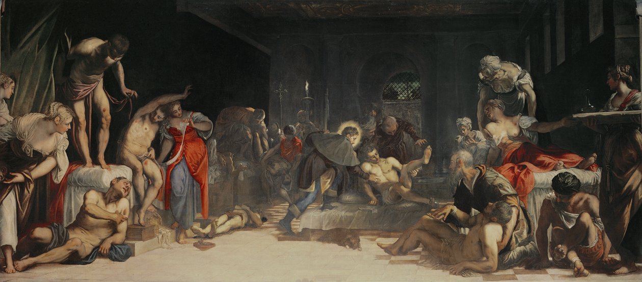 St Roch botar pesten av Jacopo Robusti Tintoretto