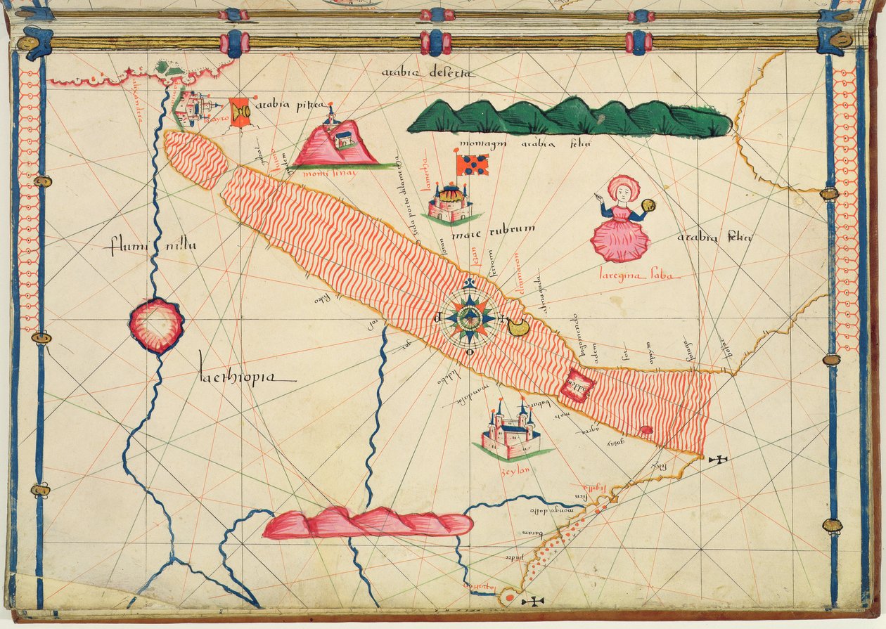 Ms Ital 550.0.3.15 fol.6r Karta över Egypten, från "Carte Geografiche". av Jacopo Russo