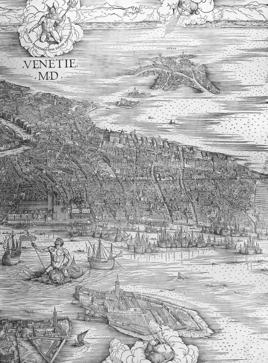 Stor perspektivplan - Venedig, ca 1500 (mittsektionen) av Jacopo de Barbari