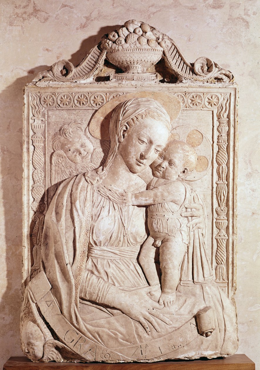 Jungfru och barn (marmor) av Jacopo della Quercia