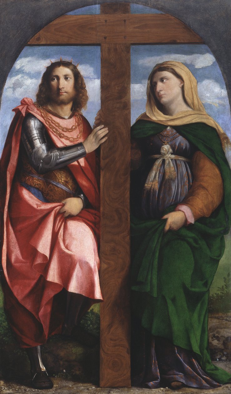 St Helen och St. Konstantin av Jacopo (c.1480 1528) Palma