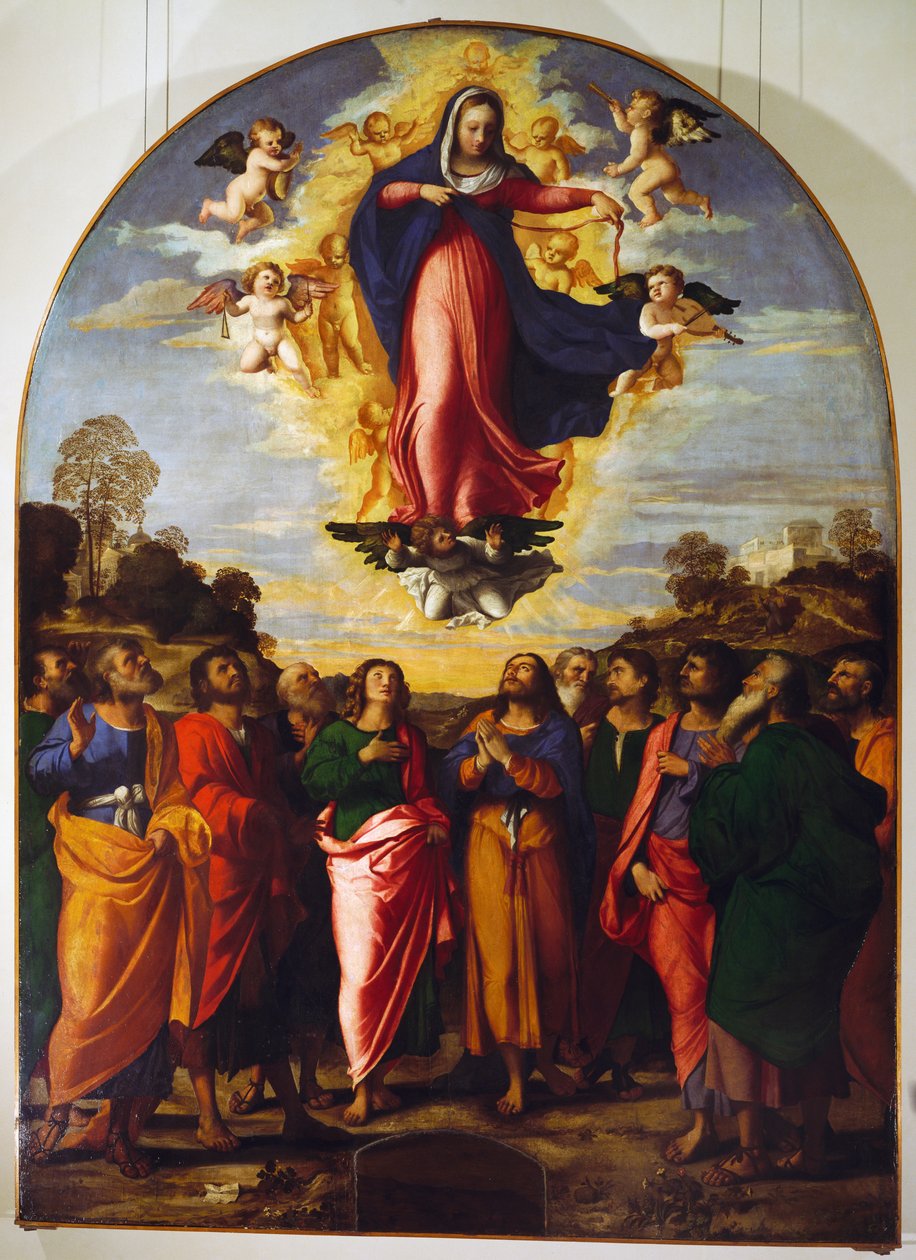 Antagande av Jungfru av Jacopo (c.1480 1528) Palma